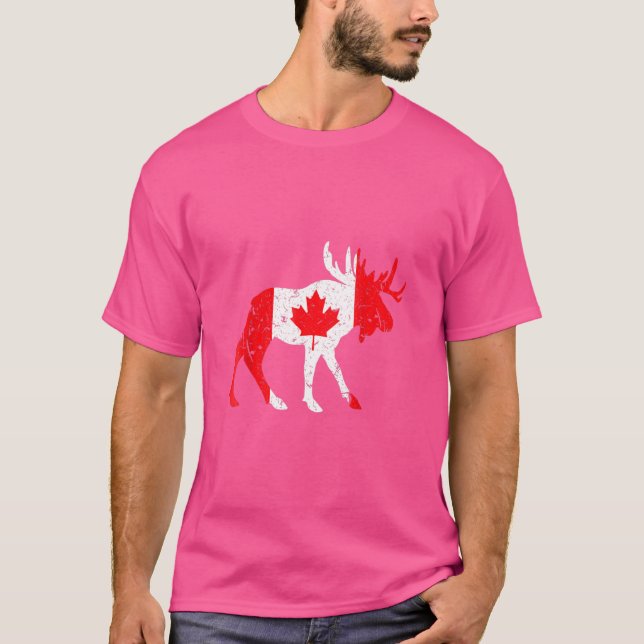 T-shirt Maple Leaf Animal Drapeau canadien Canada (Devant)