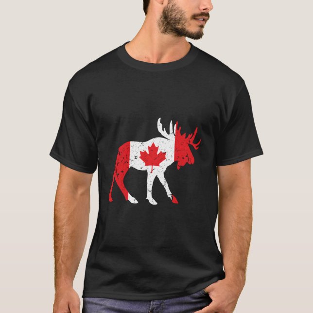 T-shirt Maple Leaf Animal Drapeau canadien Canada (Devant)