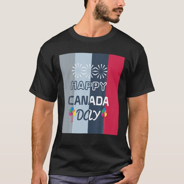 T-shirt Maple Leaf Animal Drapeau de fête du Canada (Devant)
