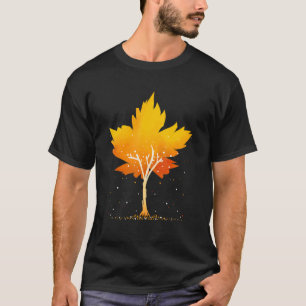 T-shirt Maple Leaf Arbre d'automne Orange Fall Leaves