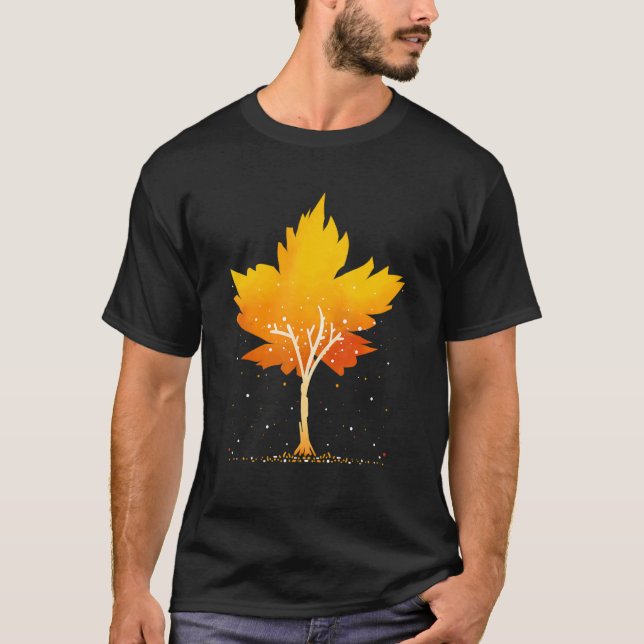 T-shirt Maple Leaf Arbre d'automne Orange Fall Leaves (Devant)