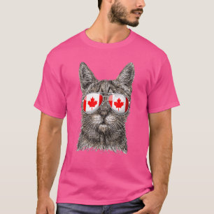 T-shirt Maple Leaf Canada Drapeau Canadian Pride Chat 1