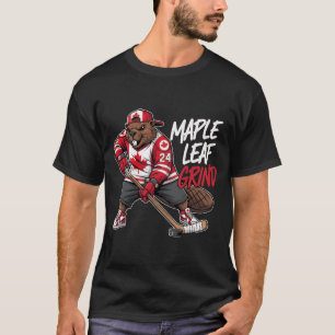 T-shirt Maple Leaf Grind - Castor canadien de hockey