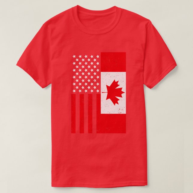 T-shirt Maple Leaf USA Drapeau canadien American Friendshi (Design devant)