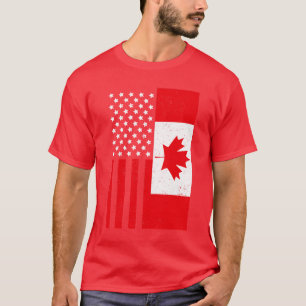T-shirt Maple Leaf USA Drapeau canadien American Friendshi