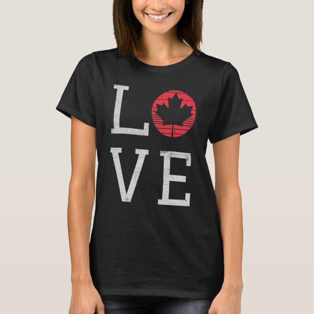 T-shirt Maple Love Canada Day Fier Drapeau canadien Canada (Devant)