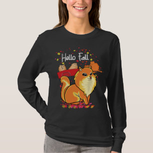 T-shirt Maple Pomeranian Amoureux de les chiens Feuille Ca
