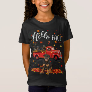 T-Shirt Maple Rottweiler Feuille de chien automne automne