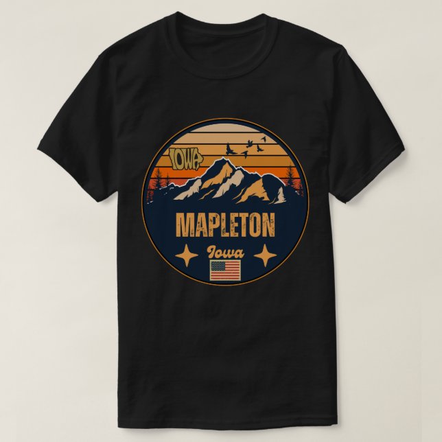 T-shirt Mapleton, Iowa États-Unis (Design devant)