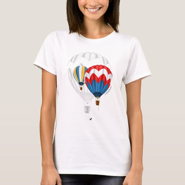 T-shirt Mappage de ballon à air chaud avec inscription (Devant)