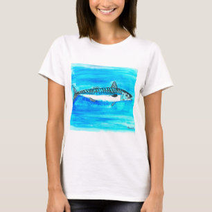 T-shirt Maquereau poisson aquarelle océan sous la mer