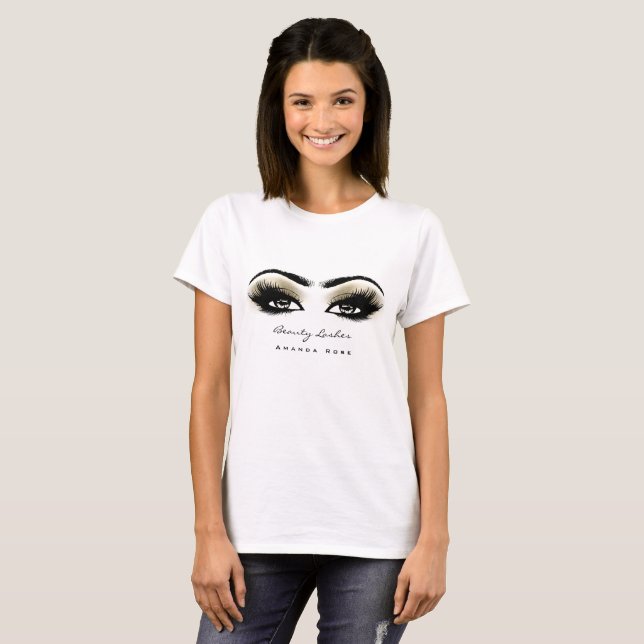 T-shirt Maquillage Artiste Beauté Lash Studio Yeux ivoire (Devant entier)