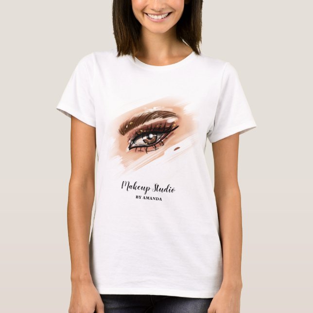 T-shirt Maquillage Artiste Yeux Brown Lashes (Devant)