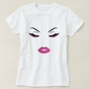 T-shirt Maquillage avec l'effet de parties scintillantes