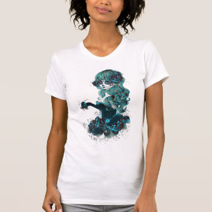 T-shirt Maquillage de crâne en sucre pour la fête des mort