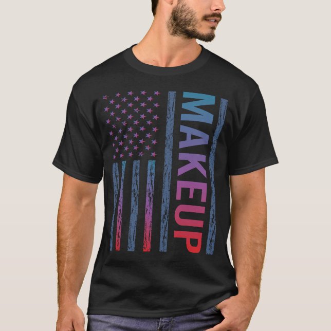 T-shirt Maquillage de drapeau dégradé (Devant)