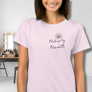T-shirt Maquillage de l'équipe de Logo de Script Rose Blus