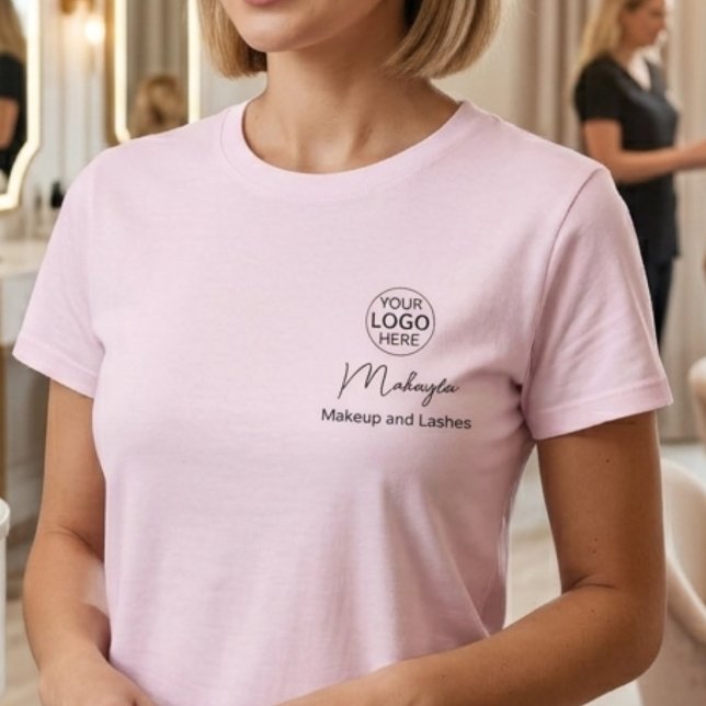 T-shirt Maquillage de l'équipe de logo de script rose Blus (Créateur téléchargé)