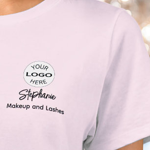 T-shirt Maquillage de l'équipe de logo de script rose Blus