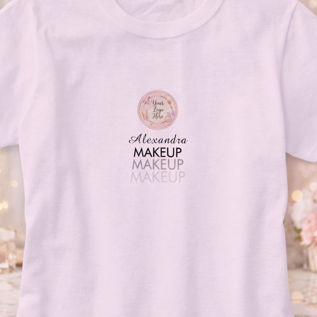 T-shirt Maquillage Équipe Logo Écriture Rose Rouge (Créateur téléchargé)