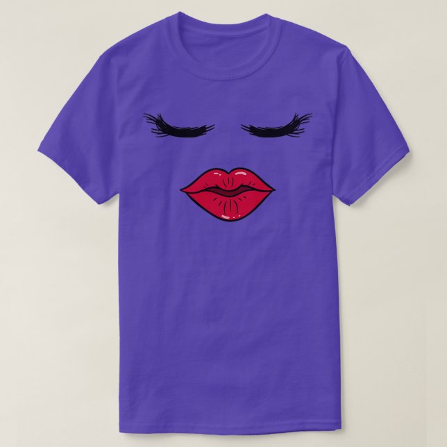 T-shirt Maquillage esthéticienne cils rouge rouge rouge ro (Design devant)