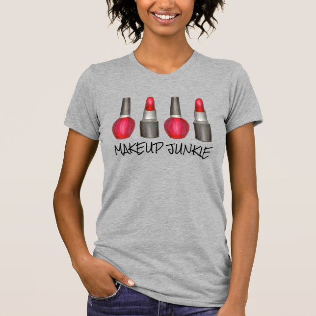 T-shirt Maquillage Junkie Rouge Lipstick Clou Polonais Bea (Devant)