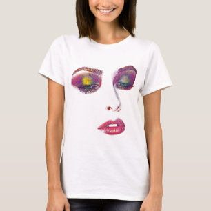 T-shirt Maquillage rose Les belles femmes face à l'art ori
