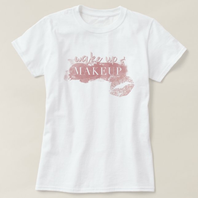 T-shirt Maquillage rose lèvres fille (Design devant)