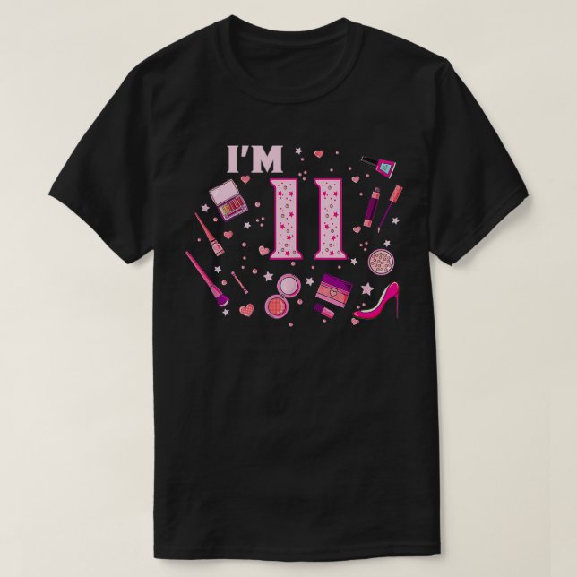 T-shirt Maquillage spa 11e anniversaire pour la manucure d (Design devant)