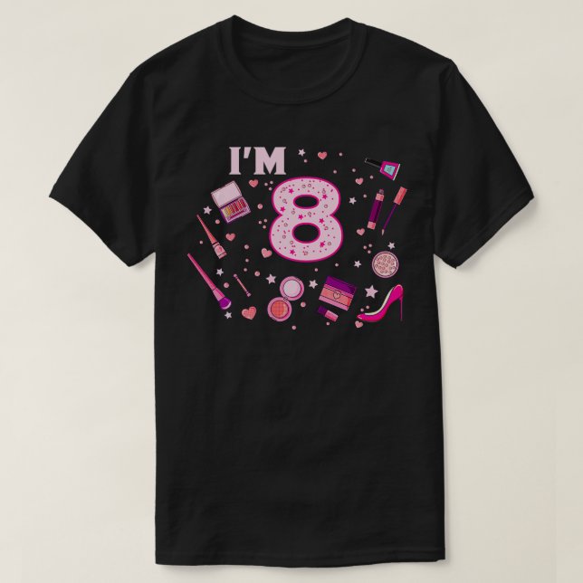 T-shirt Maquillage spa 8e anniversaire pour la petite fill (Design devant)