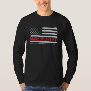 T-shirt Maquilleuse Patriotique Drapeau USA Cosmétique Bea