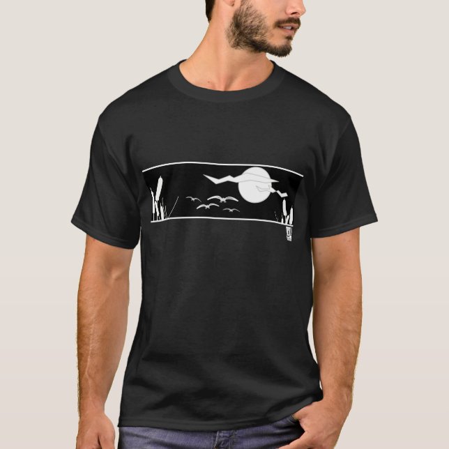 T-shirt Marais dans le clair de lune (Devant)