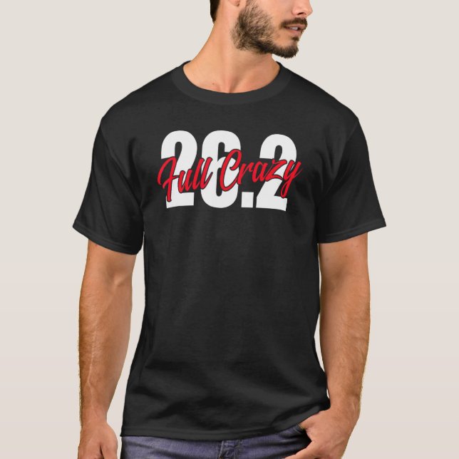 T-shirt Marathon 26 2 Miles Full Crazy Running Cool (Devant)