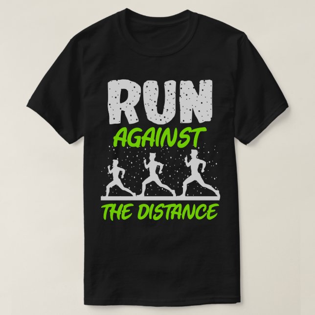 T-shirt Marathon Courir Contre La Distance (Design devant)