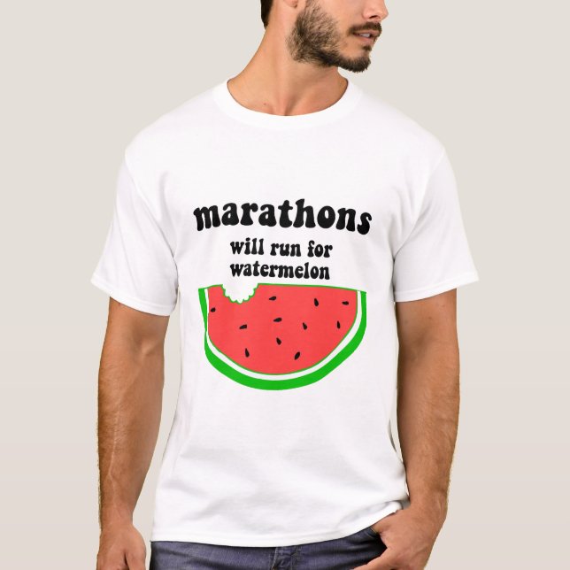 T-shirt Marathon drôle de pastèque (Devant)