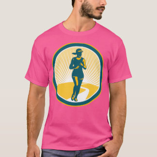 T-shirt Marathon féminin Cercle de course Retro 2