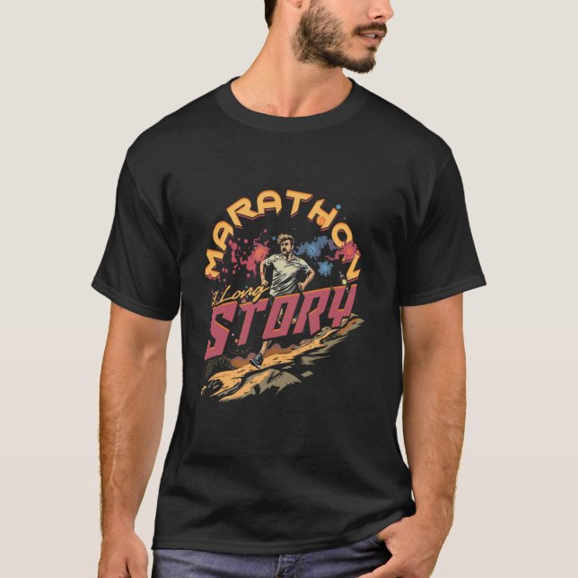 T-shirt Marathon Marathonien Course Marathon Une Longue Hi (Devant)