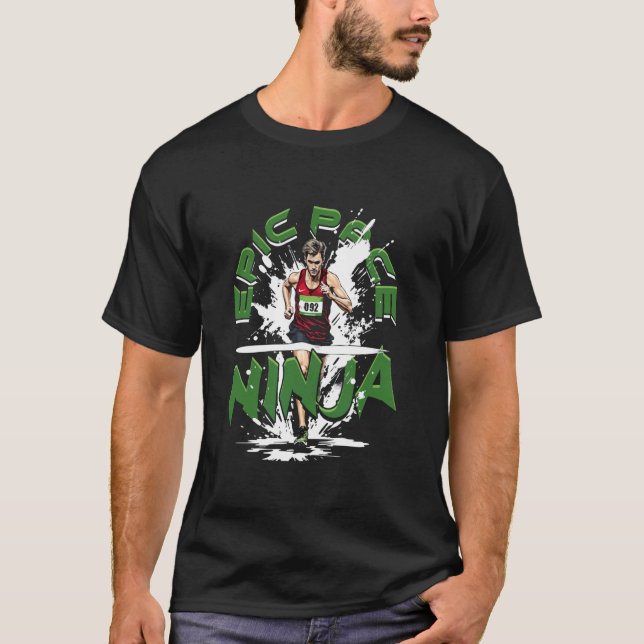 T-shirt Marathon Marathonien Course Rythme Épique Ninja (Devant)