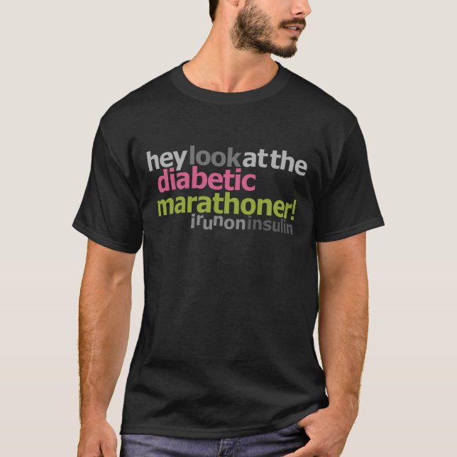 T-shirt Marathoner diabétique - je cours sur l'insuline (Devant)