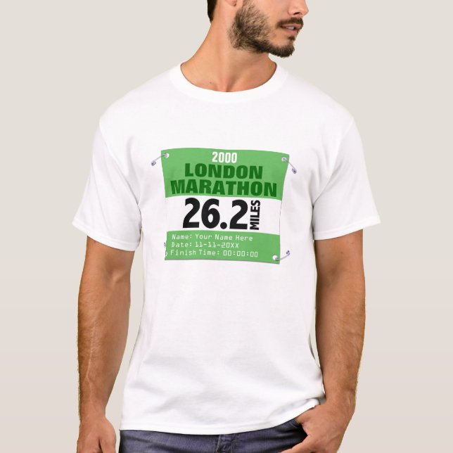 T-shirt Marathonien de Londres, 26,2 milles personnalisés (Devant)