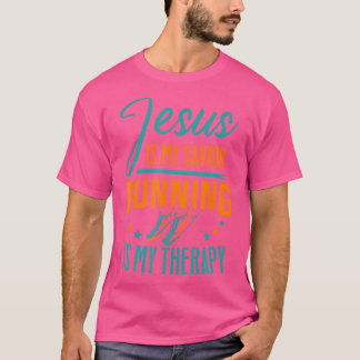 T-shirt Marathonien Jésus est mon Sauveur Courir est ma Th