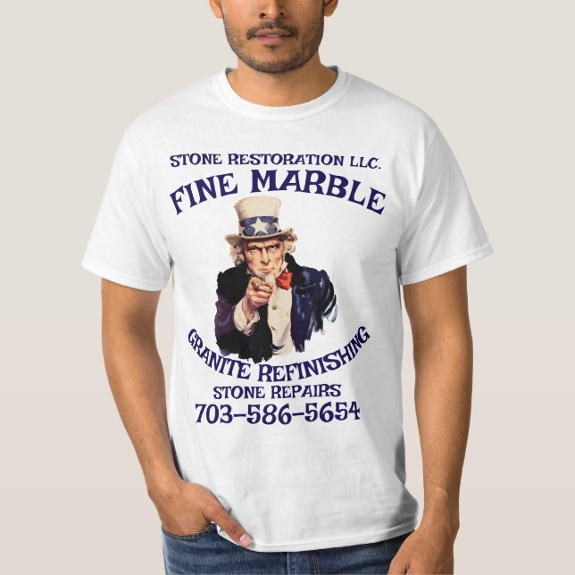 T-shirt Marble Granite Refinishing Repair 703-586-5654 VA (Devant)