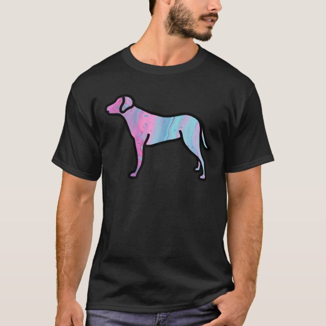 T-shirt Marbled Pink and Blue Labrador Retriever (Devant)