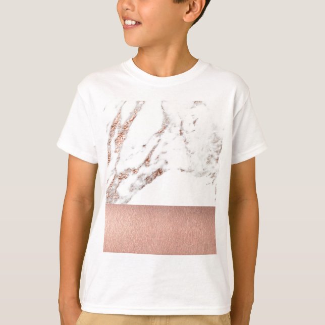 T-shirt Marbre et aluminium roses d'or (Devant)