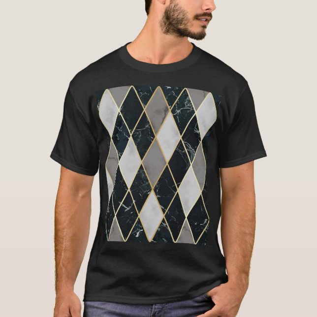 T-shirt Marbre géométrique : Gold Lines Luxe (Devant)