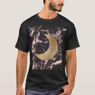 T-shirt Marbre Lune Ciel de nuit rose