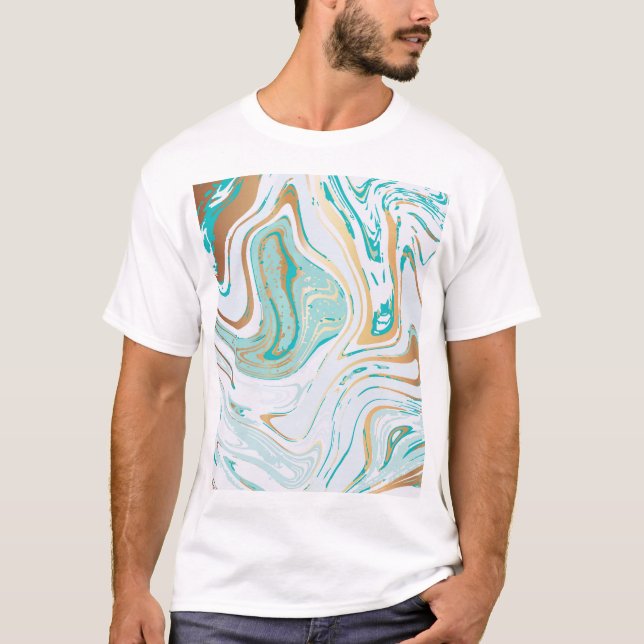 T-shirt Marbre moderne : Design de Texture de luxe (Devant)