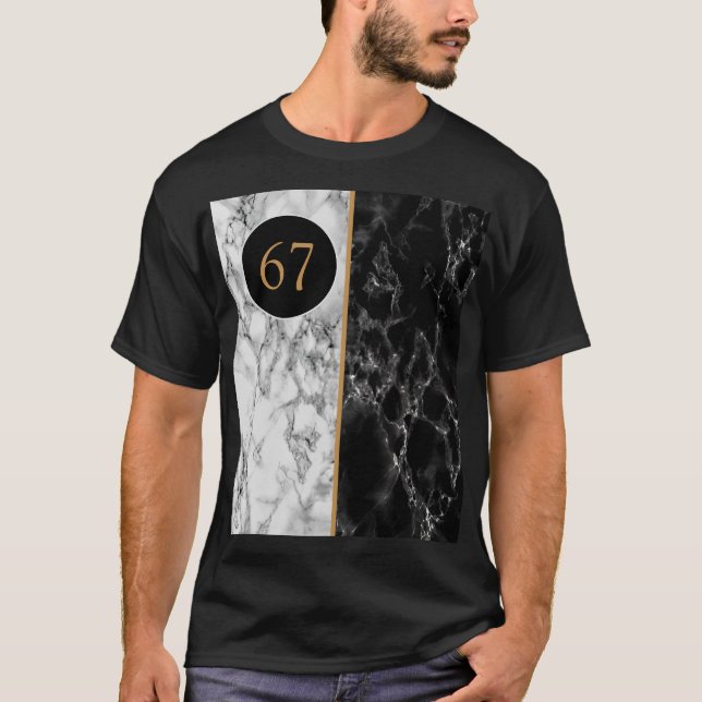 T-Shirt Marbre Noir Blanc 67 (Devant)