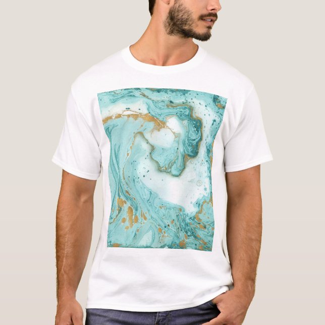 T-shirt Marbre texture décorative, peinture artistique abs (Devant)