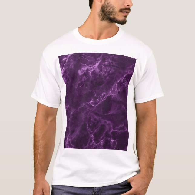T-shirt Marbre violet foncé : texture luxueuse. (Devant)